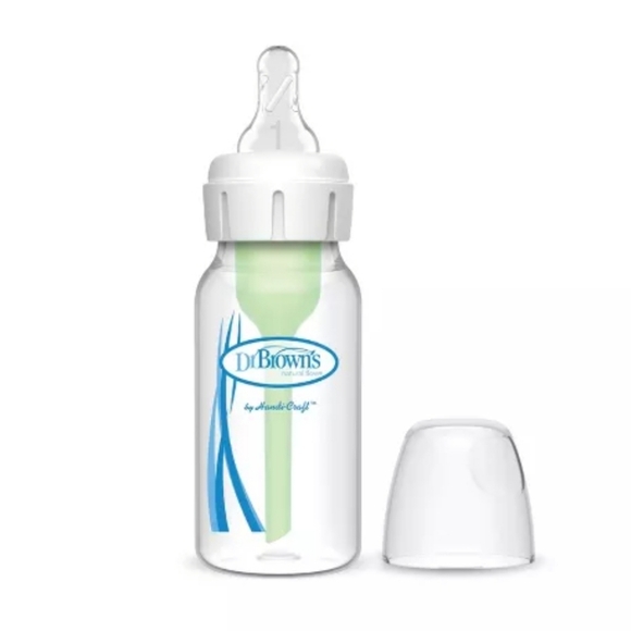 Dr. Brown's Options+ Baby Bottle, 4oz. Level 1 silicone nipple and cap. - Picture 2 of 6